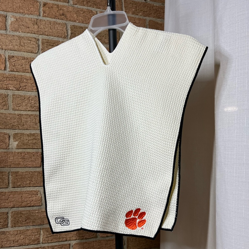 Clemson Tigers Golf Caddy Towel Waffle Knit Embroidered Logo NCAA EUC